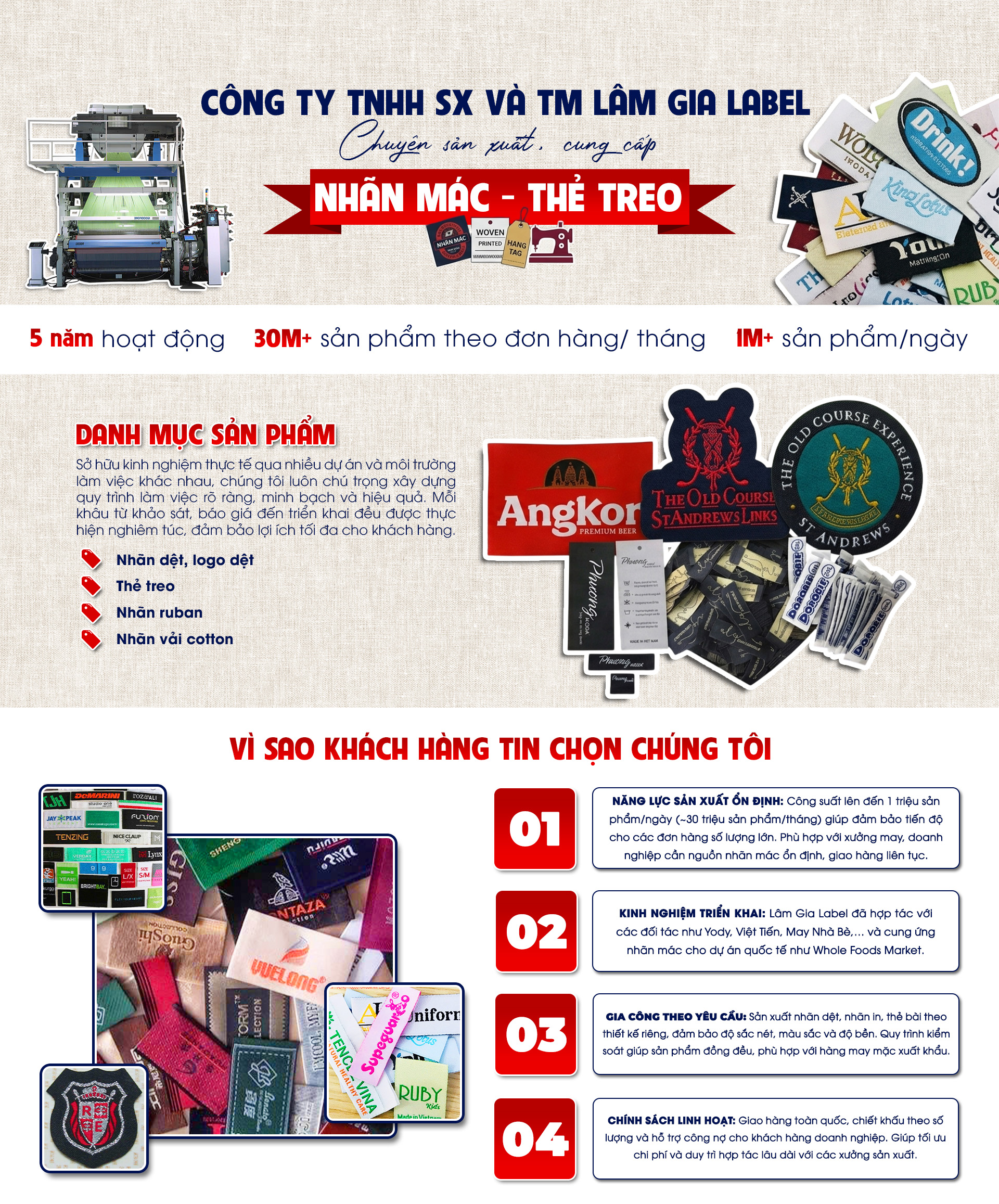 CÔNG TY TNHH SẢN XUẤT VÀ THƯƠNG MẠI LÂM GIA LABEL